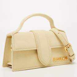 مملوكة مسبقًا Jacquemus Light Yellow Nubuck Leather Le Bambino Mini Top Handle Bag.