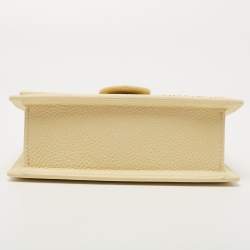 مملوكة مسبقًا Jacquemus Light Yellow Nubuck Leather Le Bambino Mini Top Handle Bag.