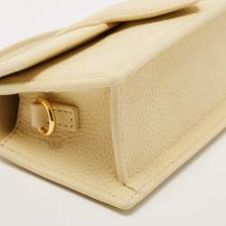 مملوكة مسبقًا Jacquemus Light Yellow Nubuck Leather Le Bambino Mini Top Handle Bag.