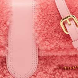Jacquemus Pink Leather and Shearling Le Grand Bambino Top Handle Bag