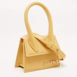 Jacquemus Dark Yellow Leather Mini Le Chiquito Top Handle Bag