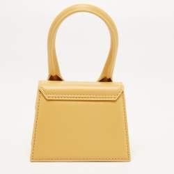Jacquemus Dark Yellow Leather Mini Le Chiquito Top Handle Bag