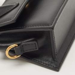 مملوكة مسبقًا Jacquemus Black Leather Mini Le Chiquito Top Handle Bag