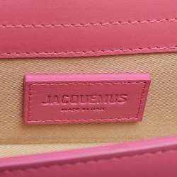 Pre Owned Jacquemus Pink Leather Small Le Bambino Top Handle Bag