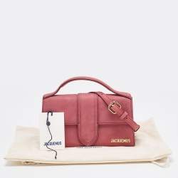 Jacquemus Pink Nubuck Leather Le Grand Bambino Top Handle Bag