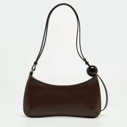 Pre Owned Jacquemus Brown Leather Le Bisou Perle Shoulder Bag