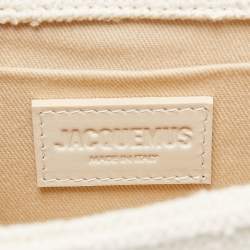 Jacquemus Cream Tweed Long Le Chiquito Top Handle Bag