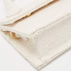 Jacquemus Cream Tweed Long Le Chiquito Top Handle Bag