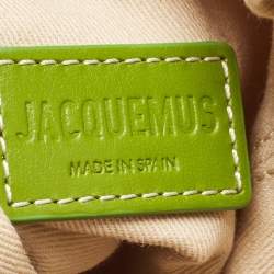 Jacquemus Green/Natural Wicker and Leather Le Panier Seau Bucket Bag