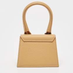 مملوكة مسبقًا Jacquemus Camel Leather Mini Le Chiquito Top Handle Bag