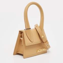 مملوكة مسبقًا Jacquemus Camel Leather Mini Le Chiquito Top Handle Bag