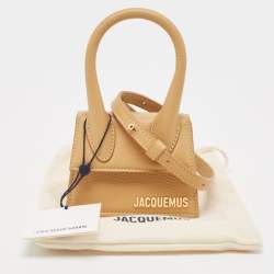 مملوكة مسبقًا Jacquemus Camel Leather Mini Le Chiquito Top Handle Bag