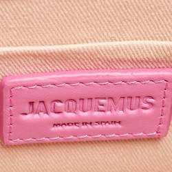 Pre Owned Jacquemus Pink Leather Le Chiquito Noeud Top Handle Bag