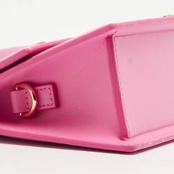 Pre Owned Jacquemus Pink Leather Le Chiquito Noeud Top Handle Bag