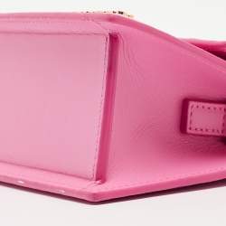 Pre Owned Jacquemus Pink Leather Le Chiquito Noeud Top Handle Bag