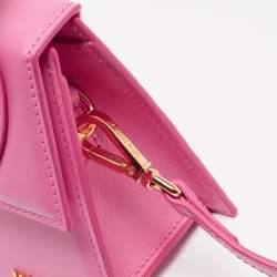 Pre Owned Jacquemus Pink Leather Le Chiquito Noeud Top Handle Bag