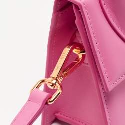 Pre Owned Jacquemus Pink Leather Le Chiquito Noeud Top Handle Bag