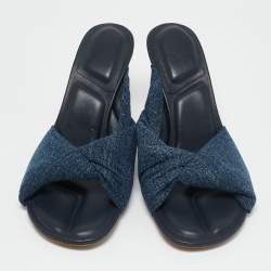 Jacquemus Blue Denim La Banana Slide Sandals Size 40