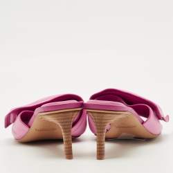 Pre Owned Jacquemus Pink Leather Les Piscine Mules Size 37