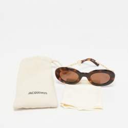 Pre Owned Jacquemus Tortoise Brown Pralu Oval Sunglasses