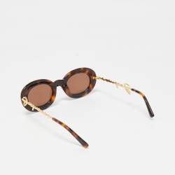 Pre Owned Jacquemus Tortoise Brown Pralu Oval Sunglasses