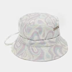 Jacquemus Multicolor Printed Canvas Tie-Up Bucket Hat 