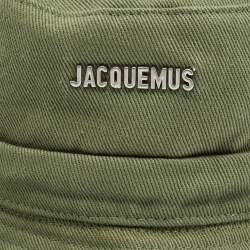 Pre Owned Jacquemus Green Le Bob Gadjo Canvas Bucket Hat Size 58