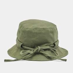 Pre Owned Jacquemus Green Le Bob Gadjo Canvas Bucket Hat Size 58