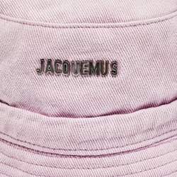Pre Owned Jacquemus Pink Le bob Gadjo Canvas Bucket Hat Size 58