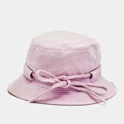 Pre Owned Jacquemus Pink Le bob Gadjo Canvas Bucket Hat Size 58