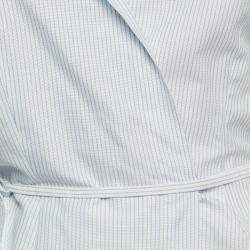 Jacquemus White/Blue Pinstripe Cotton Asymmetric Mini Dress S