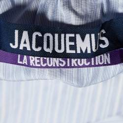 Jacquemus Blue Stripe Print Cotton Buttoned Front Top L