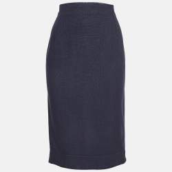 Jacquemus Navy Blue Linen Blend L'annee 97 Pencil Skirt M