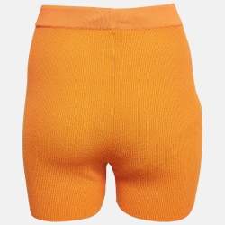 Jacquemus Orange Rib Knit Le Short Arancia Biker Shorts S