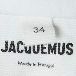 Jacquemus White Nylon Blend Buttoned Front Ruched Mini Dress XS