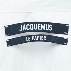 Jacquemus White Nylon Blend Buttoned Front Ruched Mini Dress XS
