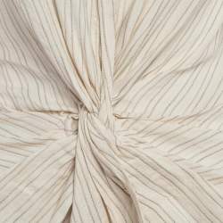 Jacquemus Off-White Pinstripe Linen Blend La Bomba Dress S