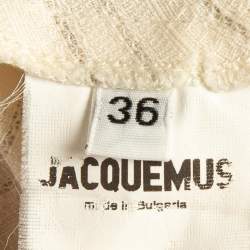 Jacquemus Off-White Pinstripe Linen Blend La Bomba Dress S
