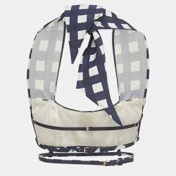 Pre Owned Jacquemus  Blue Gingham Silk Blend Le Haut Limao Crop Top S