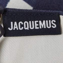 Pre Owned Jacquemus  Blue Gingham Silk Blend Le Haut Limao Crop Top S