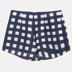 Jacquemus Blue Gingham Silk Blend Le Limao Shorts S