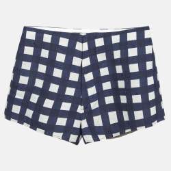 Jacquemus Blue Gingham Silk Blend Le Limao Shorts S