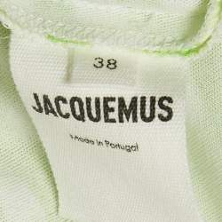 Jacquemus Green Checkered Print Jersey La Robe Nodi Midi Dress M