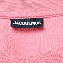 Jacquemus Pink Cotton Knit Underwired Lace-Up Baci Crop Top XS