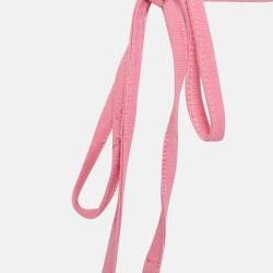 Jacquemus Pink Cotton Knit Underwired Lace-Up Baci Crop Top XS