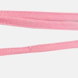 Jacquemus Pink Cotton Knit Underwired Lace-Up Baci Crop Top XS
