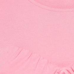 Jacquemus Pink Cotton Knit Underwired Lace-Up Baci Crop Top XS
