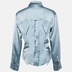 Jacquemus Grey Satin Open-Back La Chemise Mentalo Shirt S