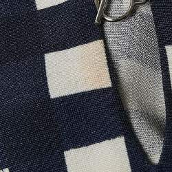 Jacquemus Navy Blue Checkered Silk Blend Le Haut Bebi Crop Top XS