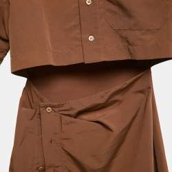 Jacquemus Brown Nylon Cut-Out Arles Mini Dress XS